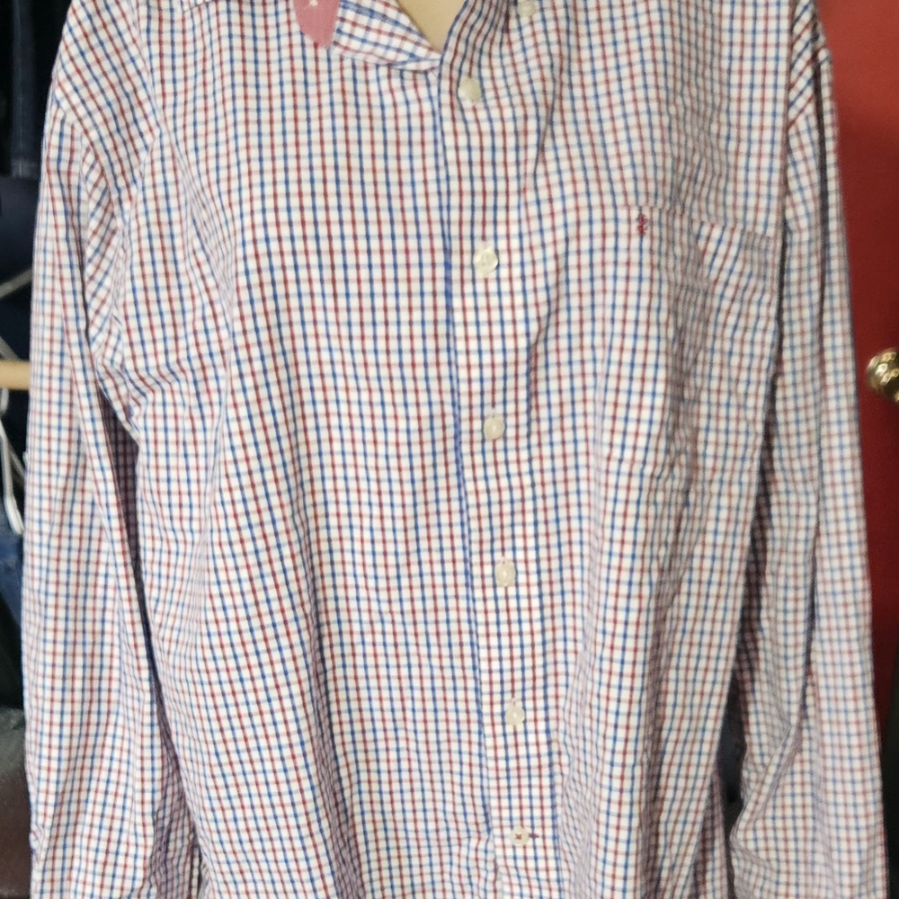 IZOD Men's Checkered Shirt - Blue and Red